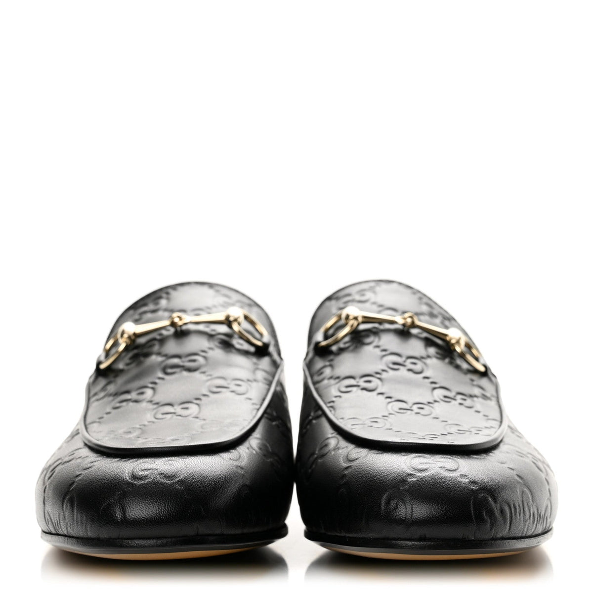 Glamour Calfskin Guccissima Womens Princetown Slippers 38 Black