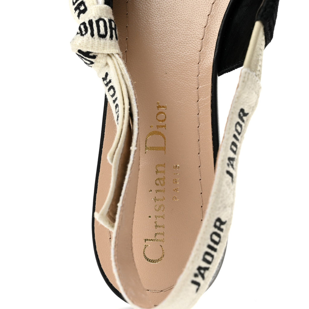 Technical Canvas Ribbon J'Adior Slingback Ballet Flats 37.5 Black