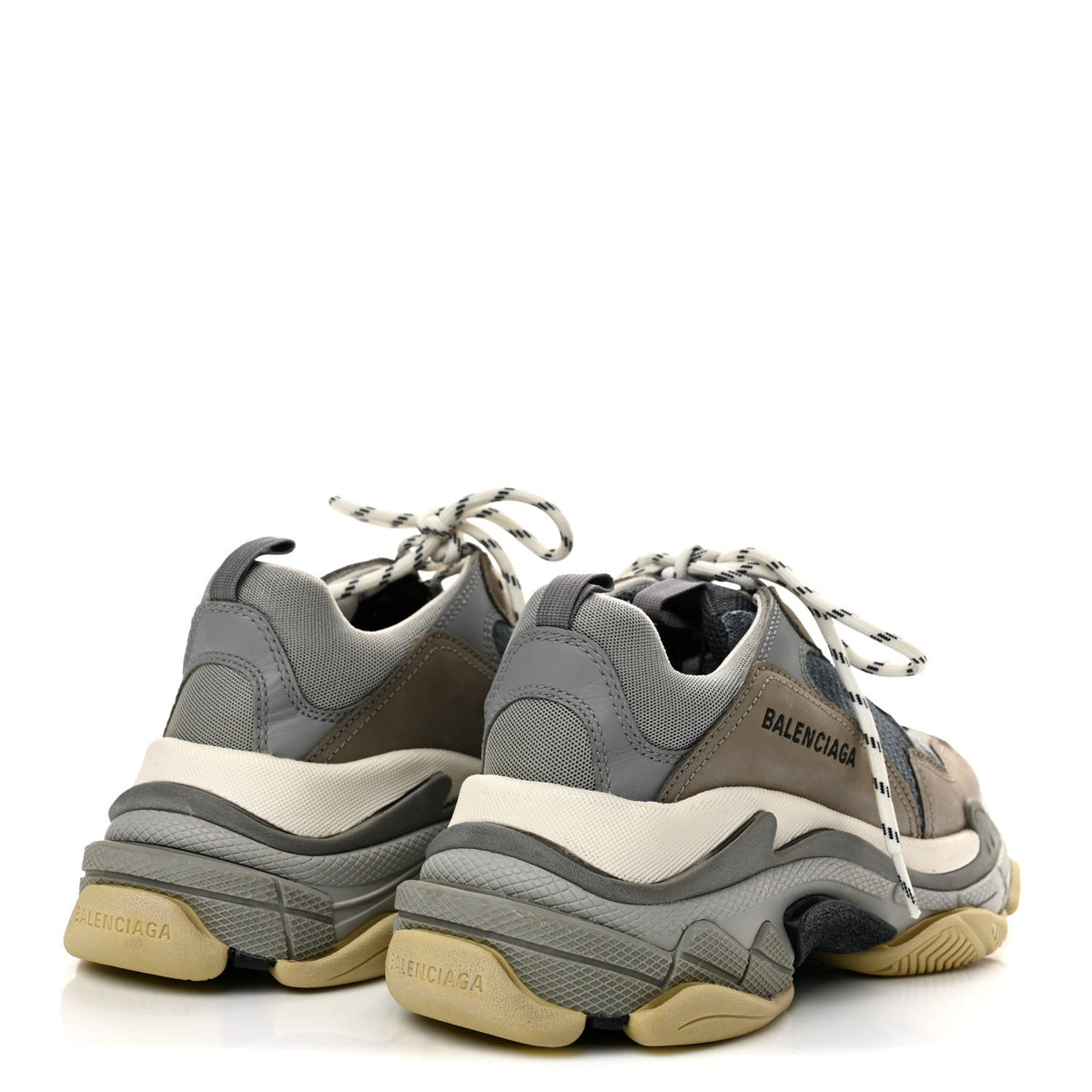 Fabric Mesh Mens Triple S Sneakers 8 Grey Multicolor