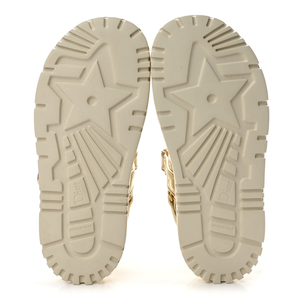Laminated Sheepskin Cannage Dioract Sandals 39.5 Pale Gold