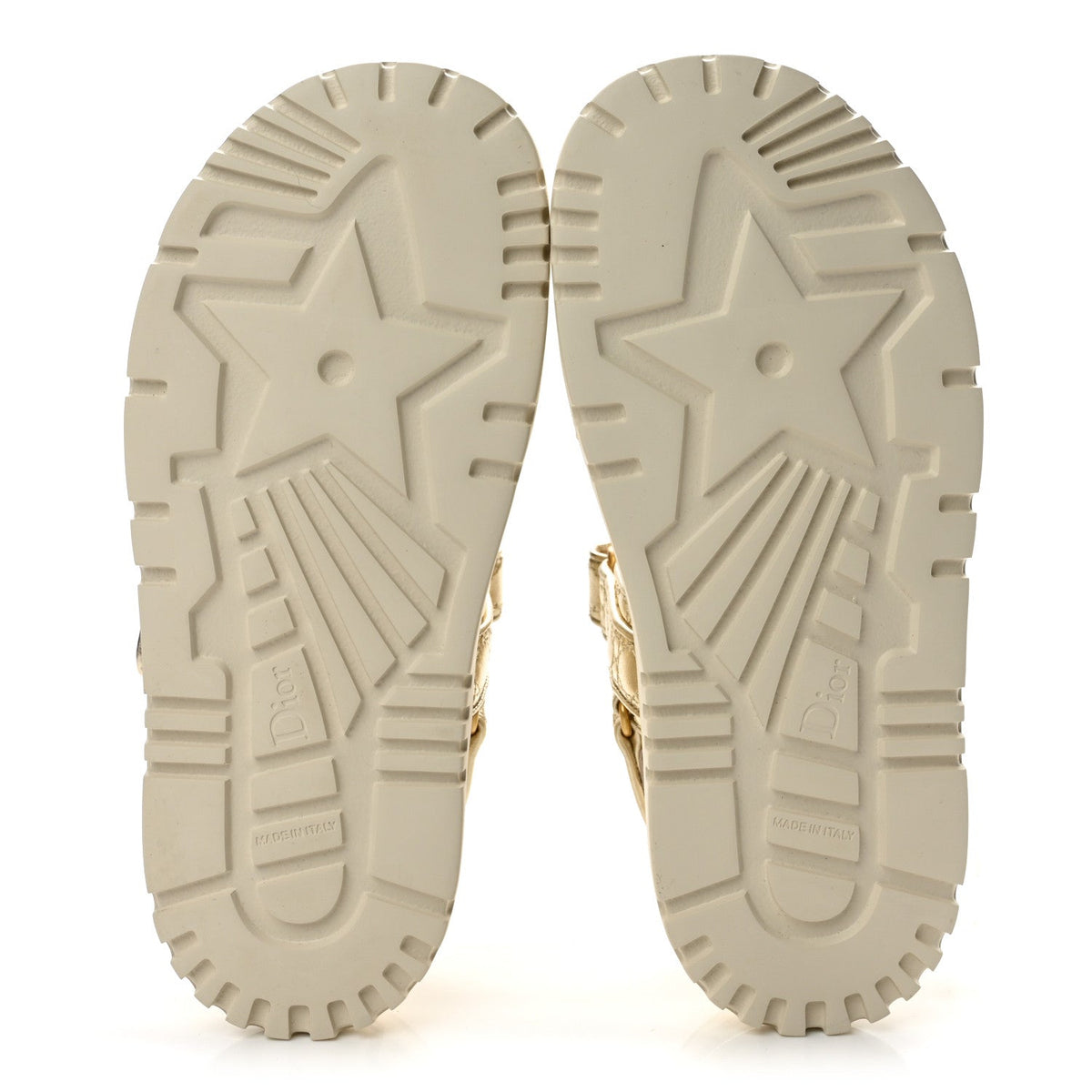 Laminated Sheepskin Cannage Dioract Sandals 39.5 Pale Gold