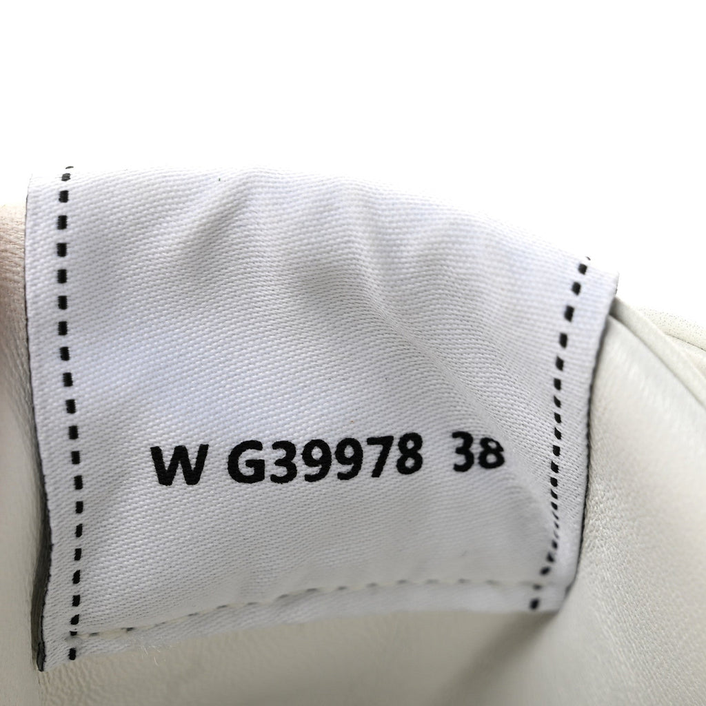 Calfskin Patent Womens CC Sneakers 38 White Burgundy Beige