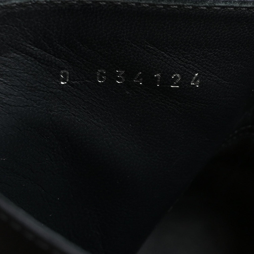 Calfskin Suede Cap Toe CC Short Boots 38.5 Navy Black