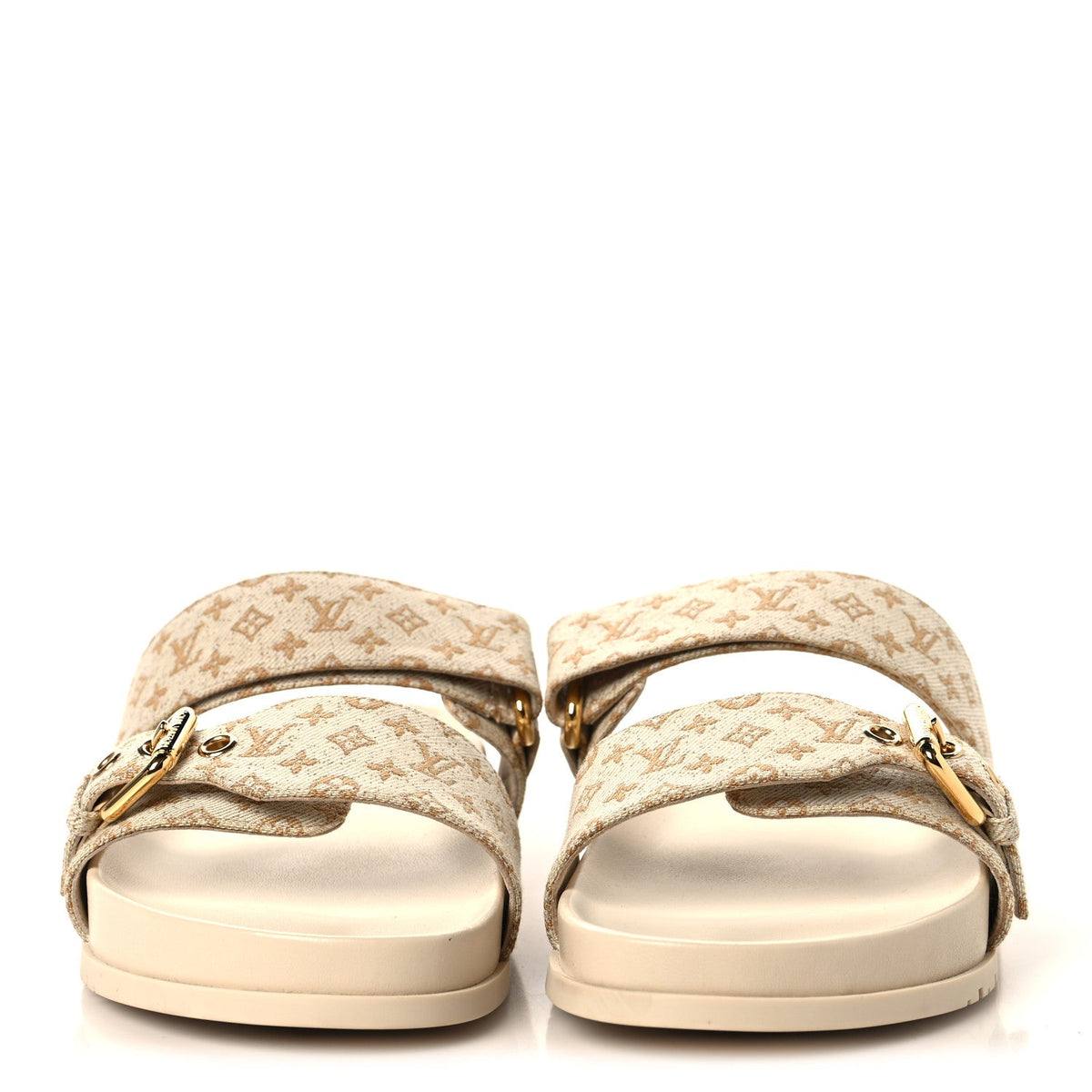 Monogram Lurex Bom Dia Flat Comfort Mules 40 Beige