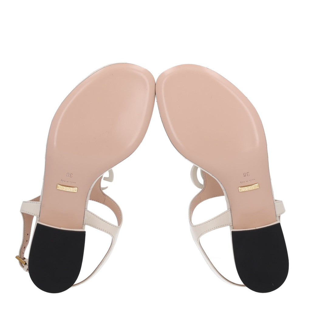 Nappa Matelasse Double G 35mm Thong Sandals 38 Mystic White