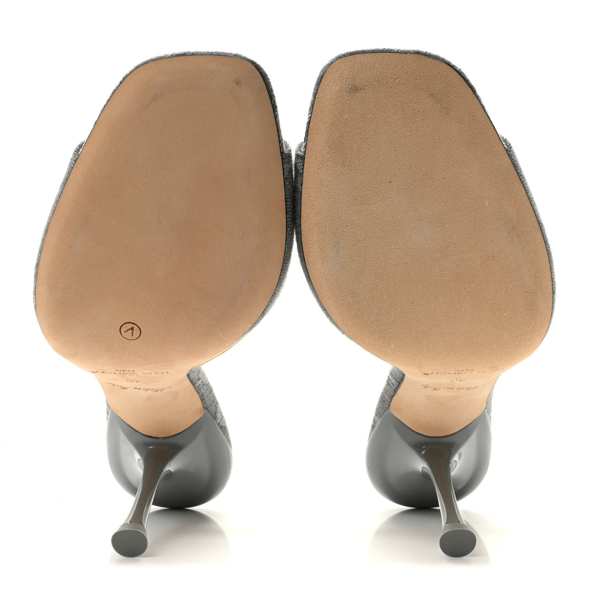 Monogram Denim 6AM Mules 40 Gray
