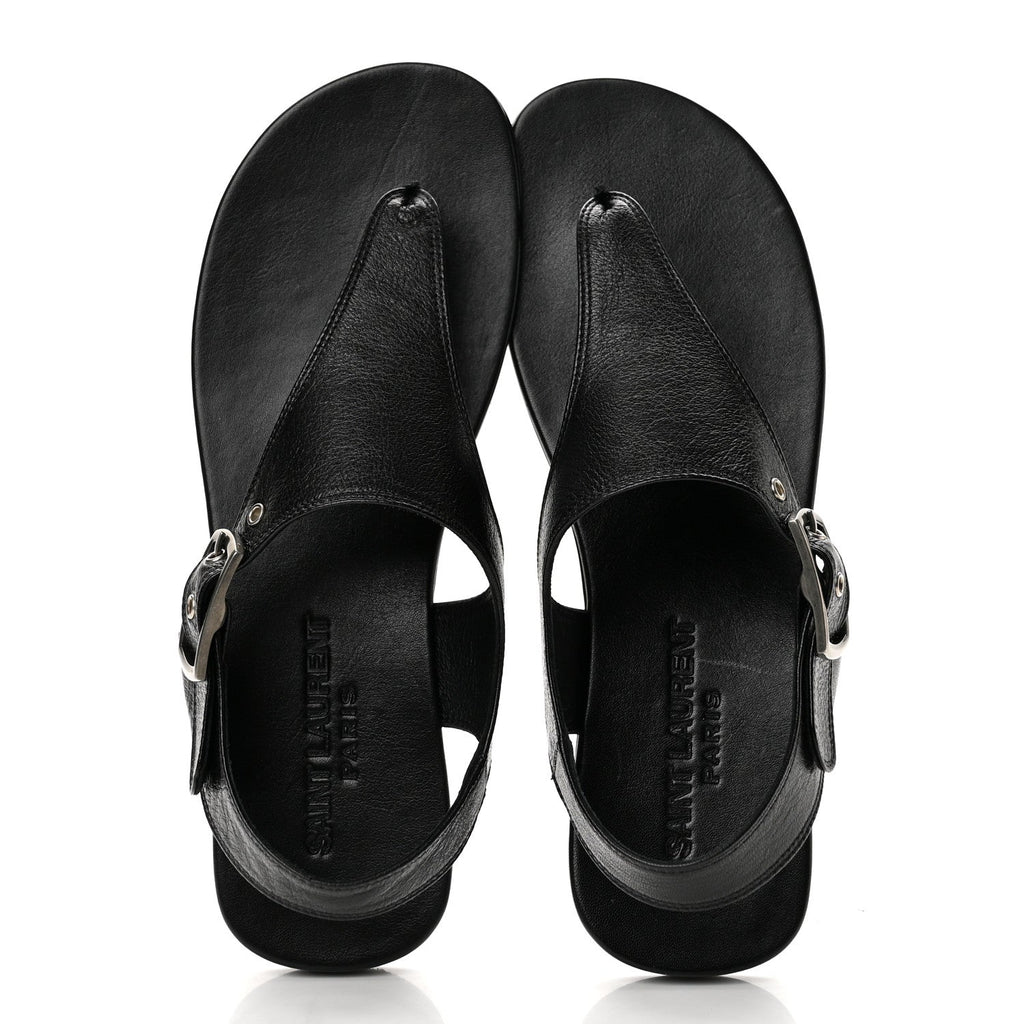 Calfskin Incrociato Denver Monogram Sandals 36 Black
