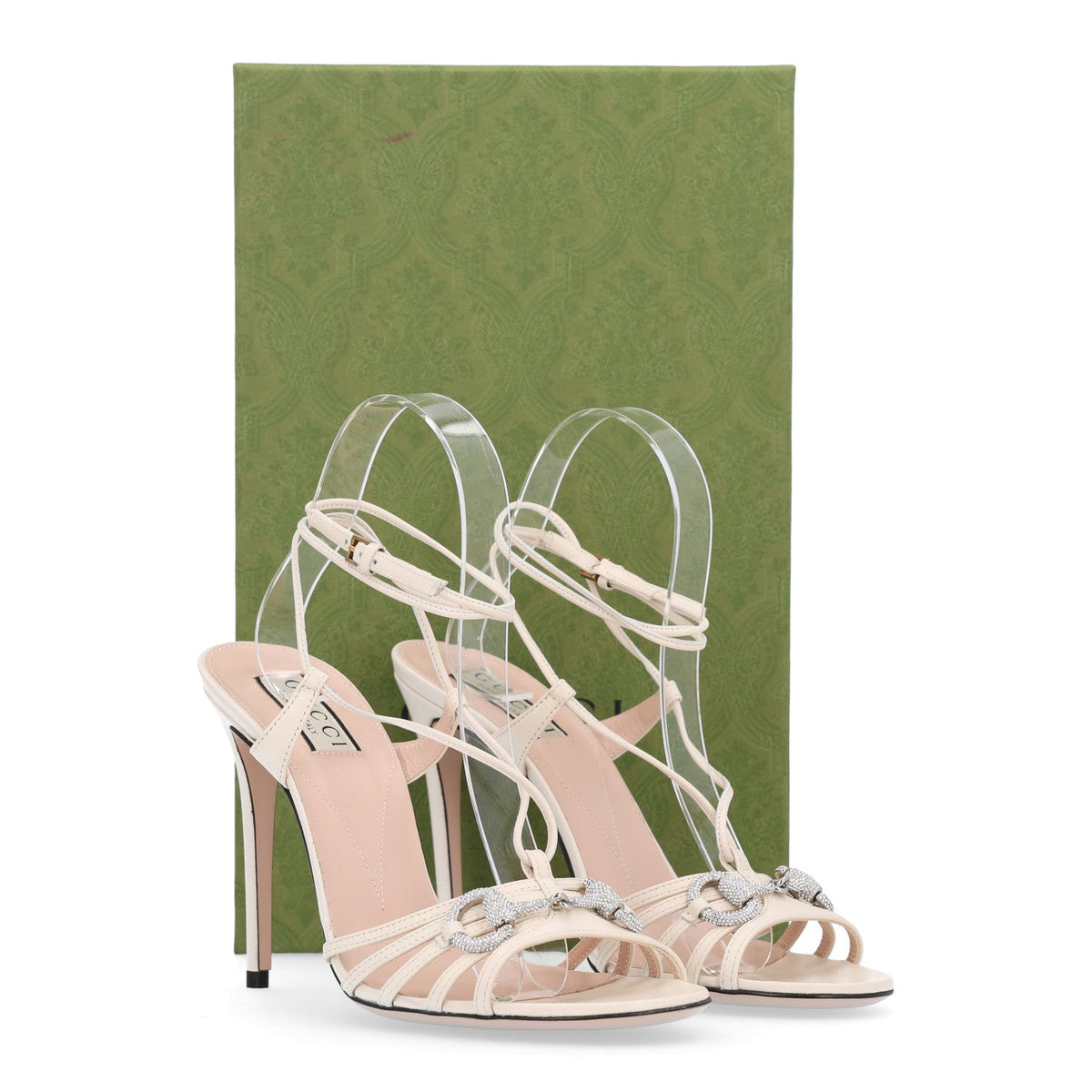 Malaga Kid Crystal Strappy Horsebit Sandals 38.5 Mystic White