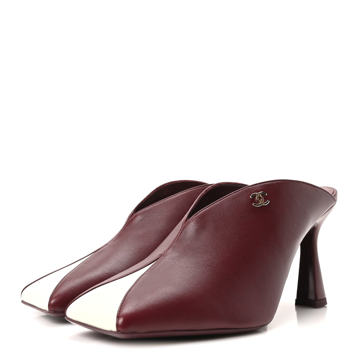 Lambskin Mules 40 Dark Burgundy Light Green