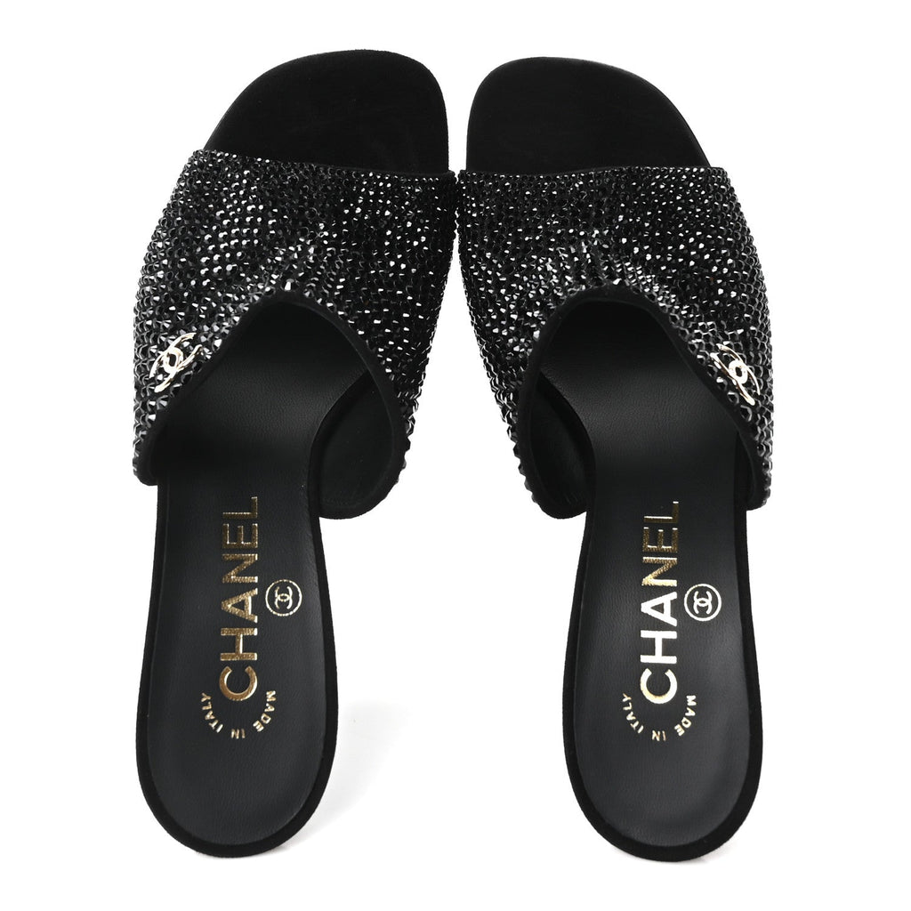 Crystal Strass CC Mules Sandals 36.5 Black