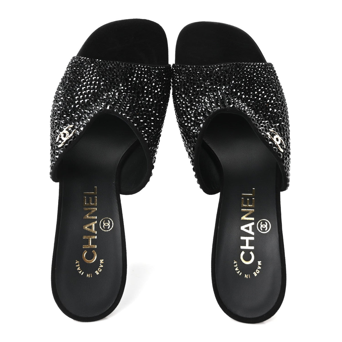 Crystal Strass CC Mules Sandals 36.5 Black