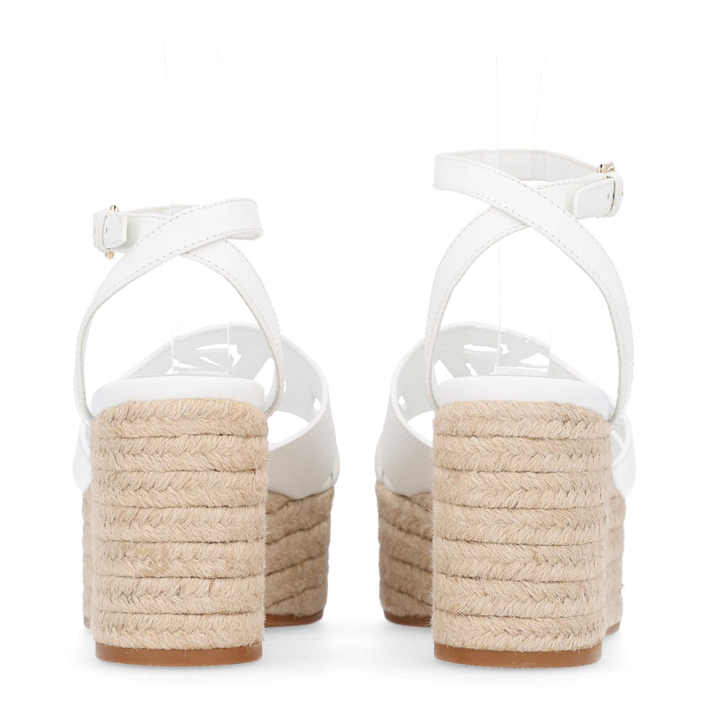 Calfskin LV Isola Espadrille Wedge Sandals 39 White
