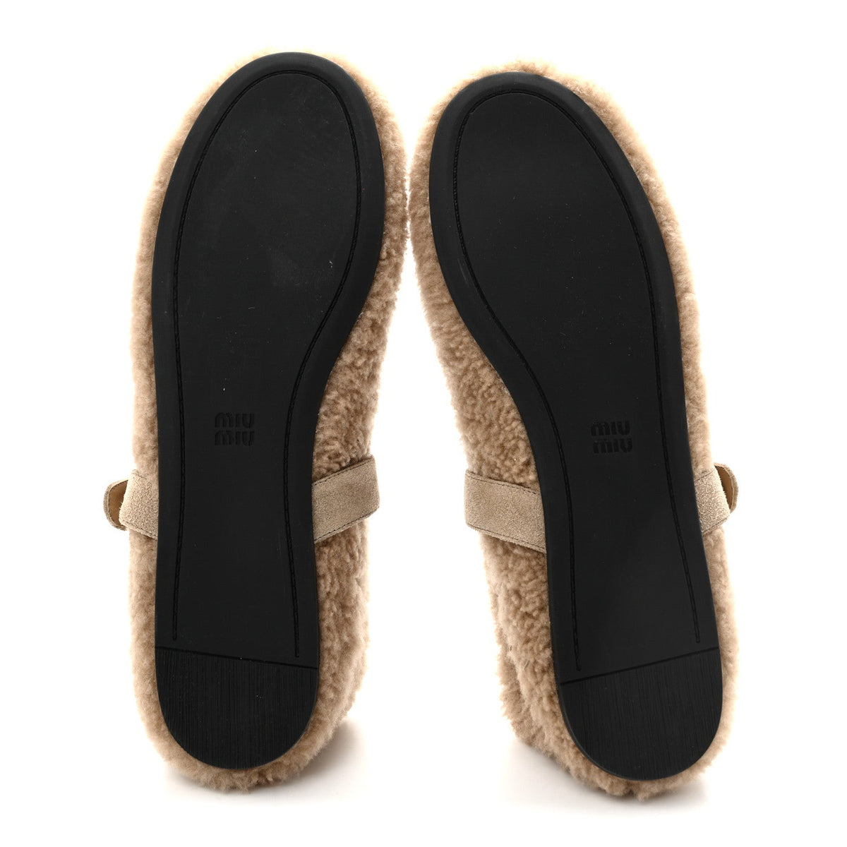 Shearling Mary Jane Ballerina Flats 40 Deserto