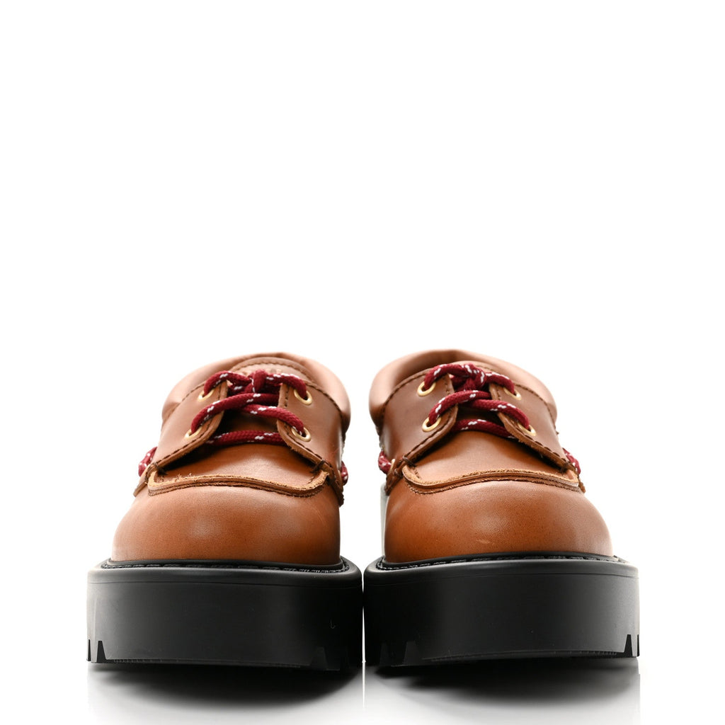 Vitello Platform Loafers 38.5 Cognac