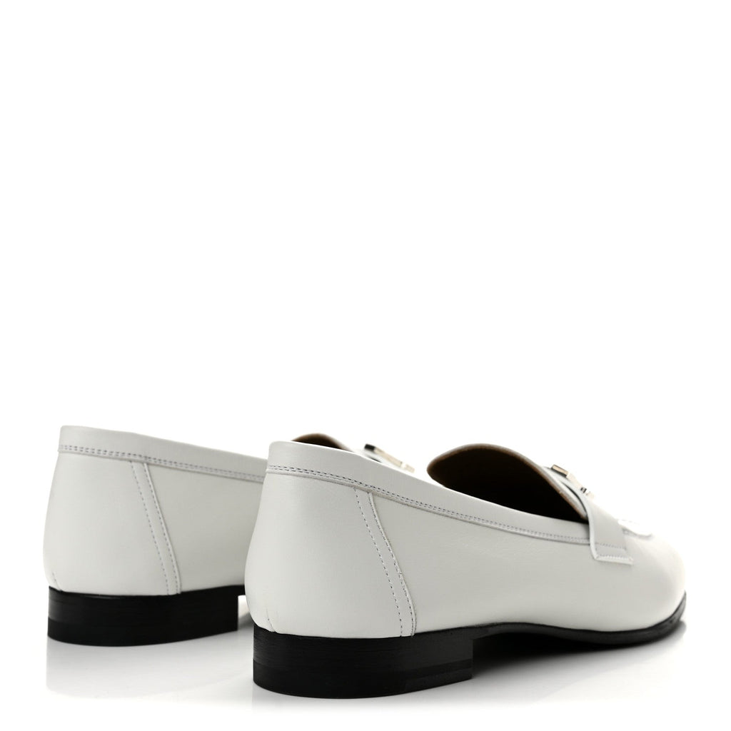 Calfskin Womens Paris Loafers 38 White