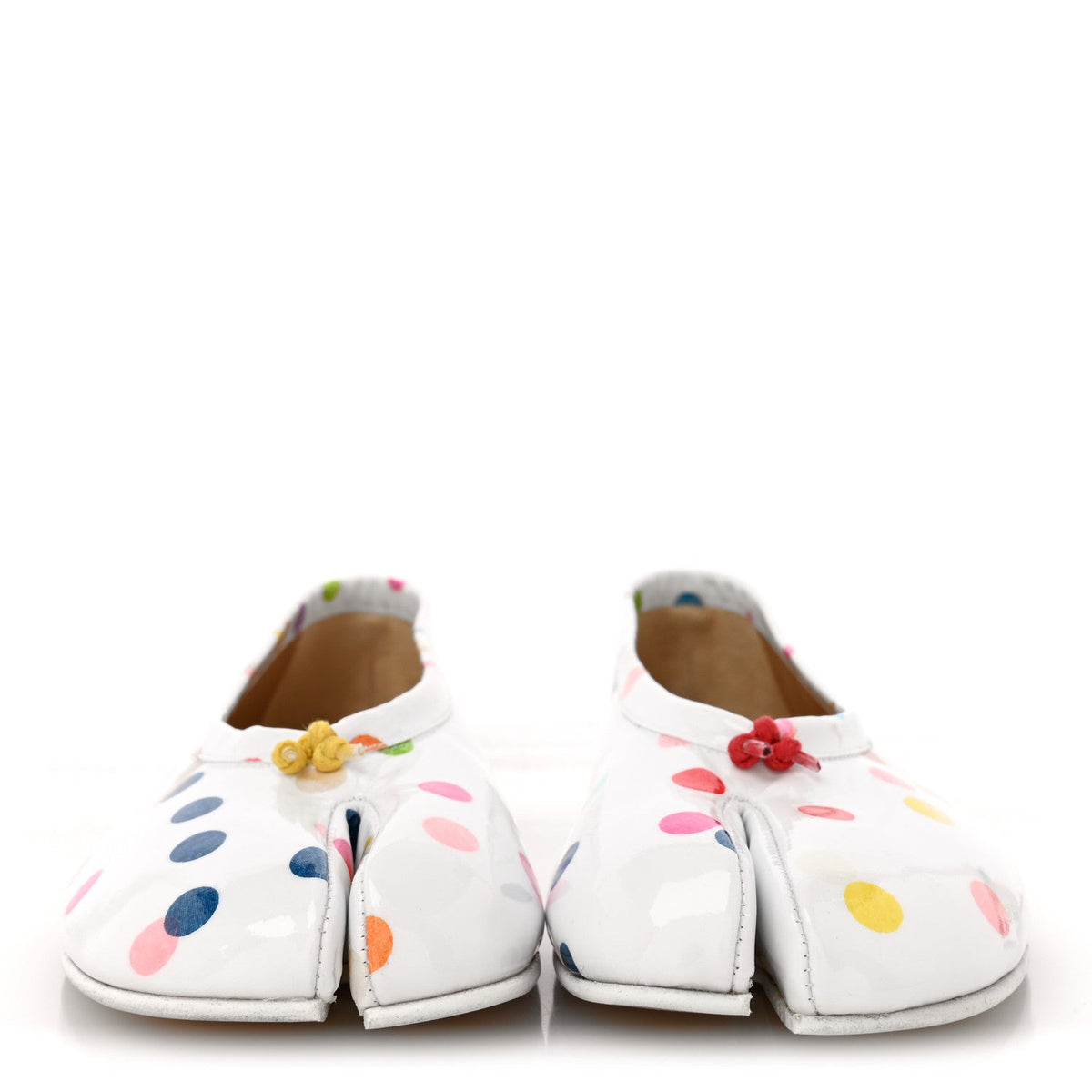 Coated Canvas Confetti Printed Tabi New Ballerina Flats 39 White Multicolor