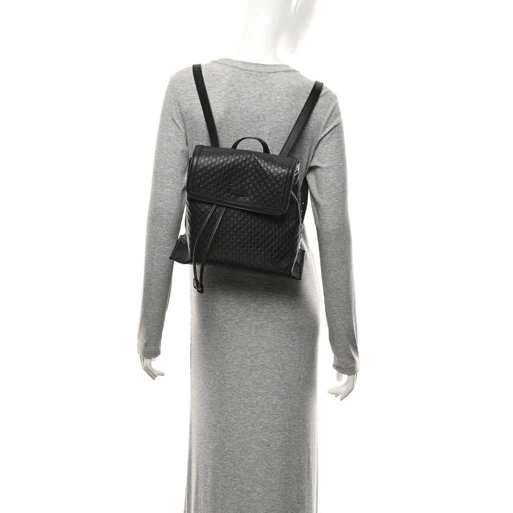 Microguccissima Drawstring Backpack Black