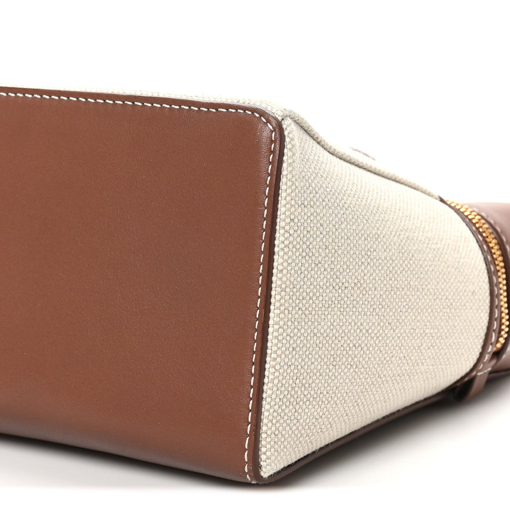 Calfskin Cotton Canvas L27 Extra Pocket Bag Natural Caramel Sugar