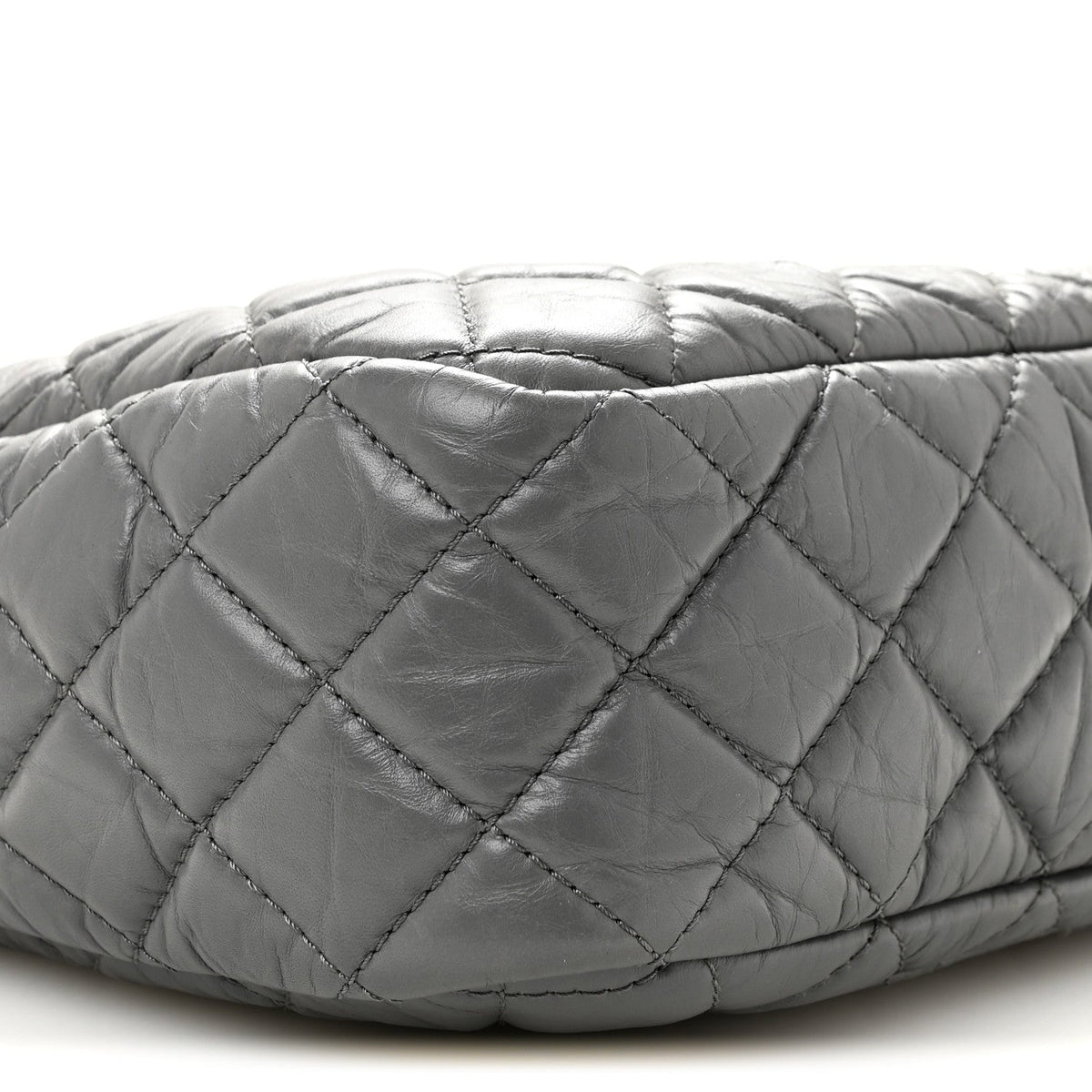 Aged Calfskin Quilted Large Reissue Camera Case Grey