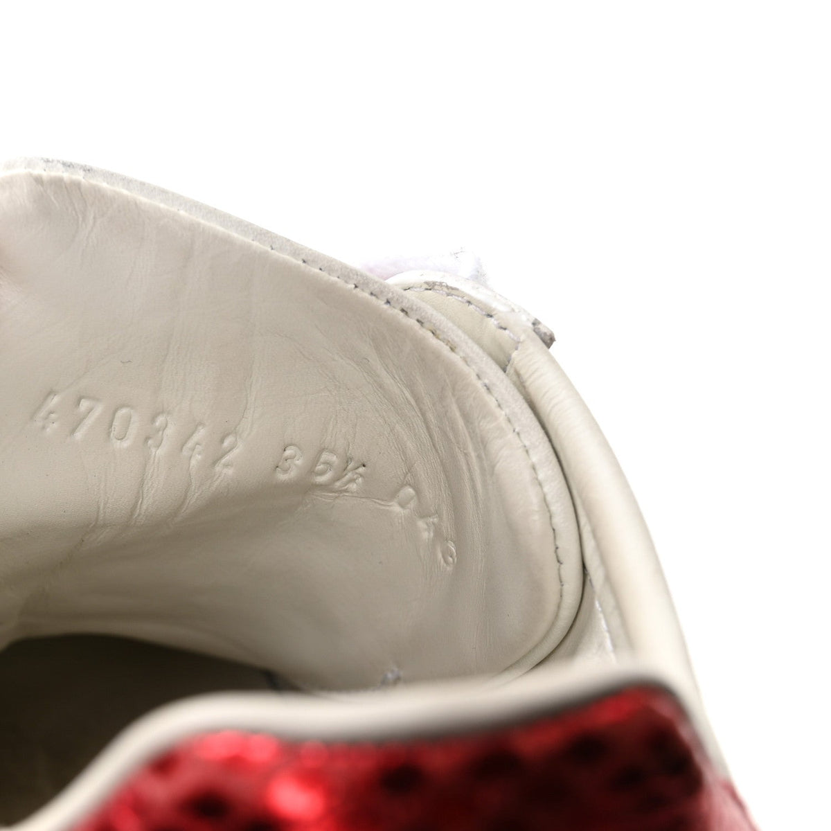 Calfskin Ayers Web Blind for Love Embroidered Womens Ace Sneakers 35.5 White