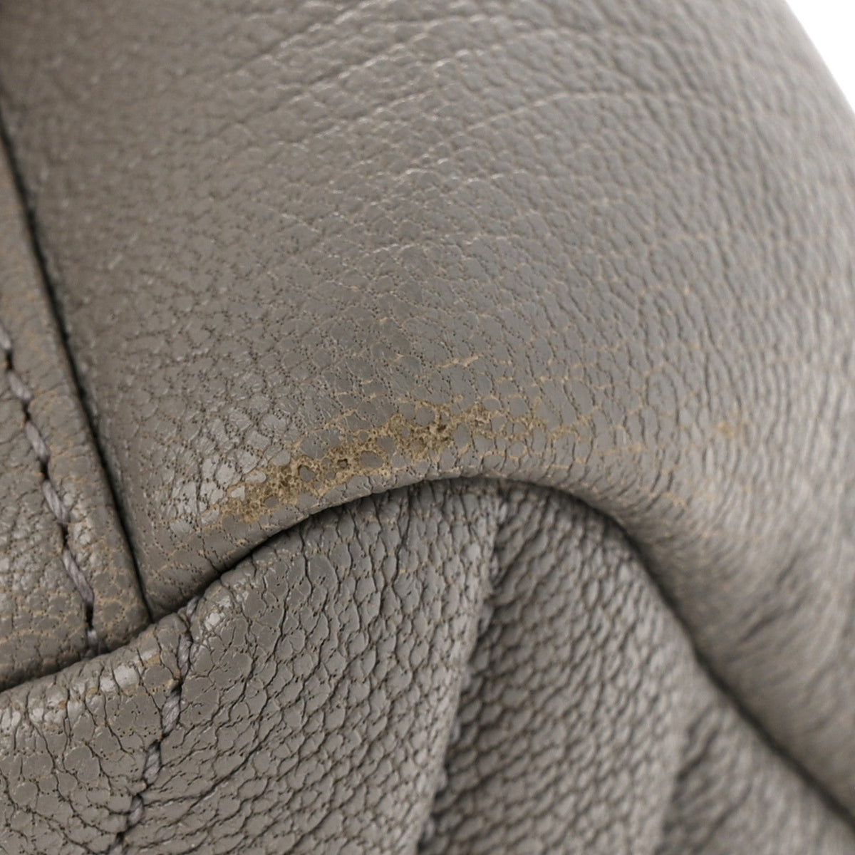 Sheepskin Matelasse Chevron Monogram Medium College Bag Granite
