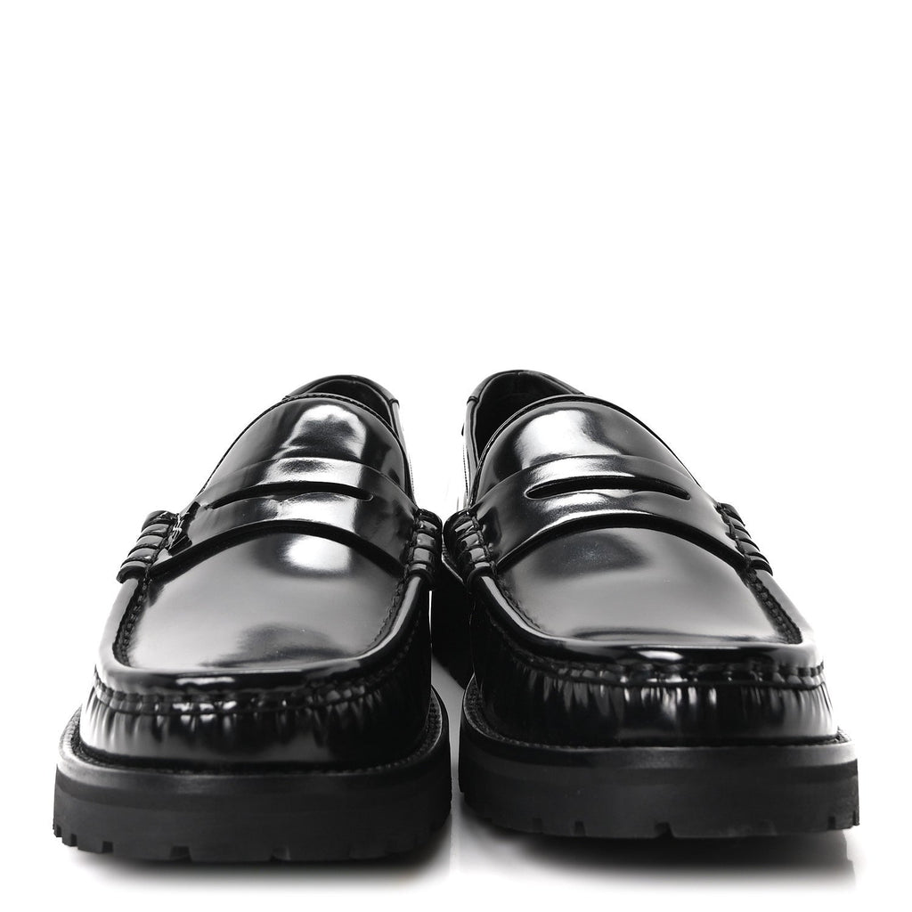 Glazed Calfskin Mens Master Le Loafer 15 Moccassins 43 Black