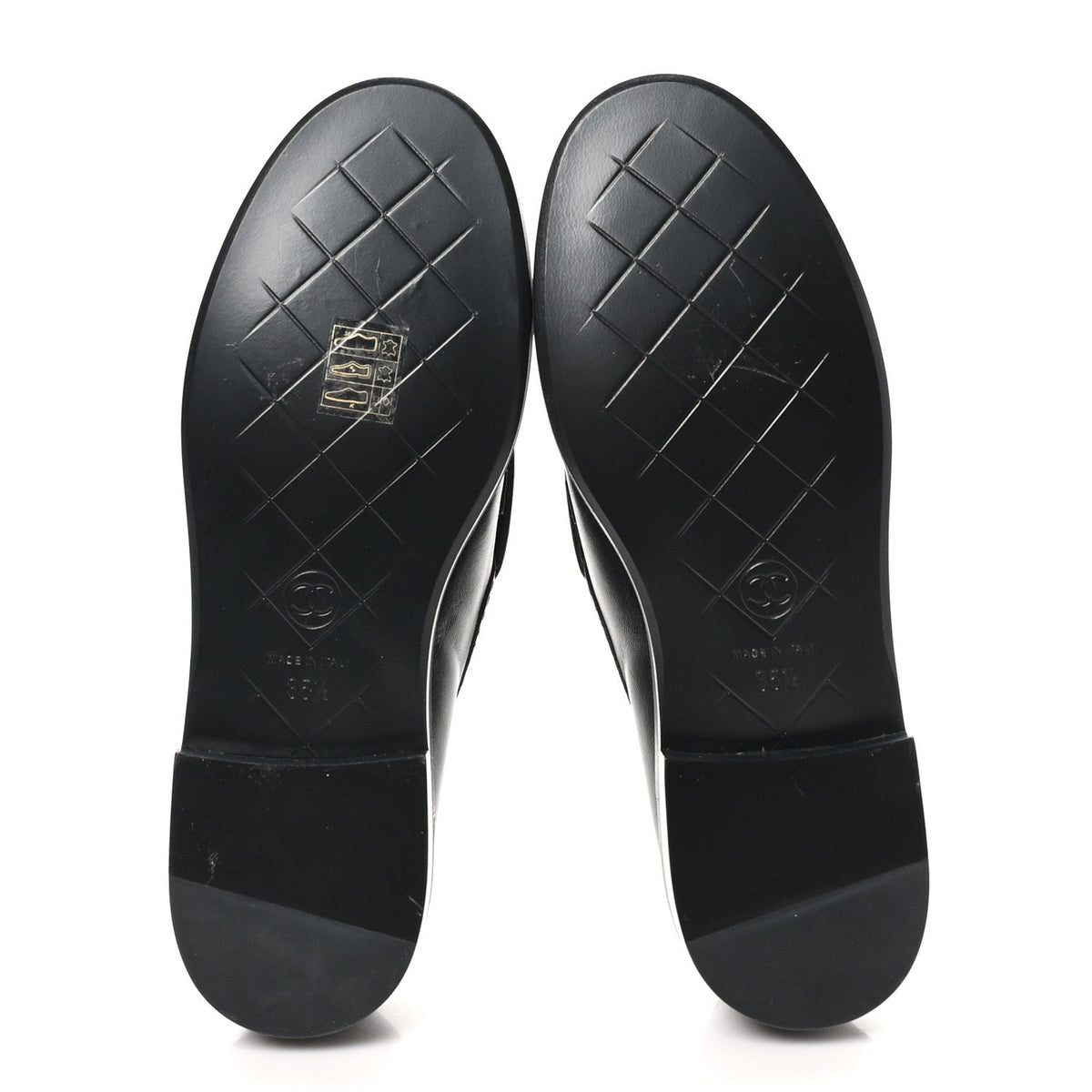 Lambskin Quilted CC Turnlock Loafers 35.5 Black