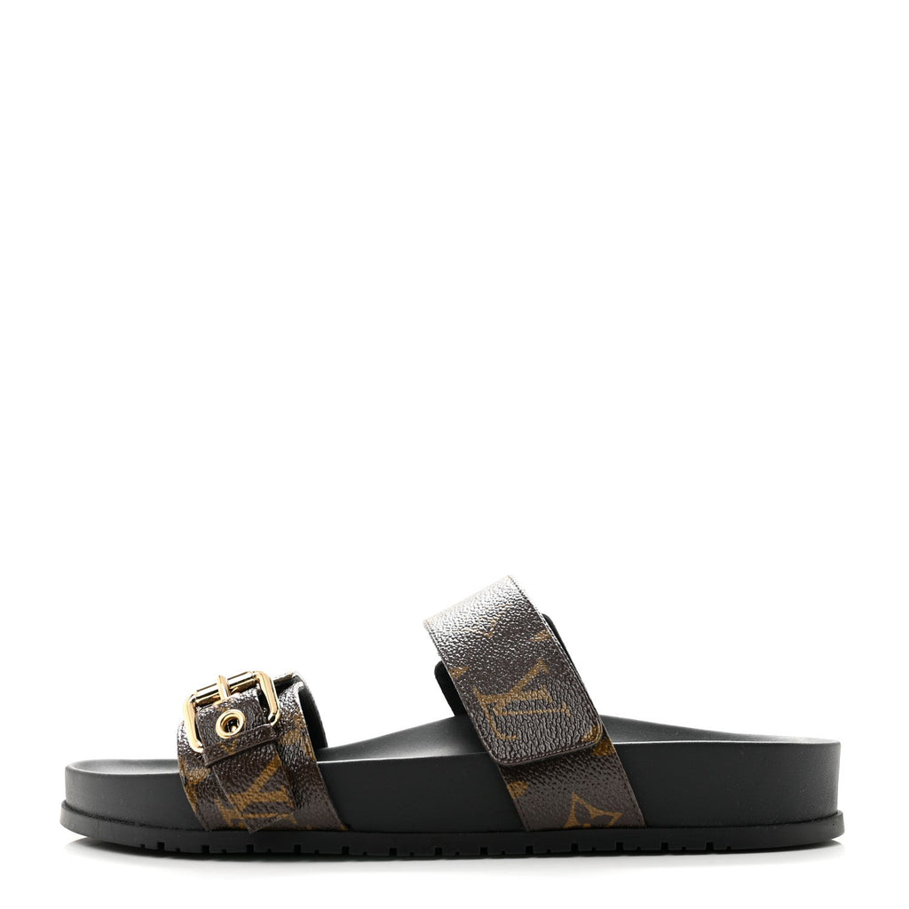 Monogram Bom Dia Mule Sandals 38.5 Black