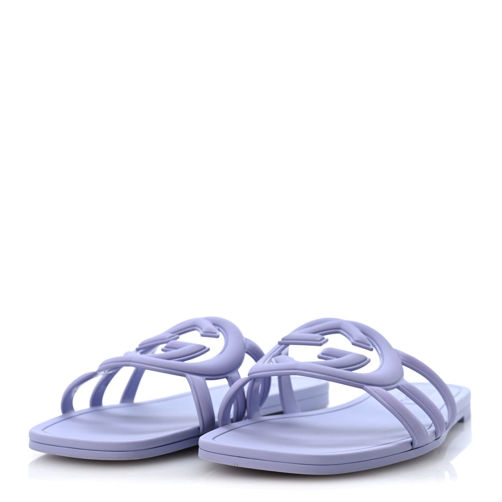 Rubber Interlocking G Womens Slide Sandals 40 Roger Glicine