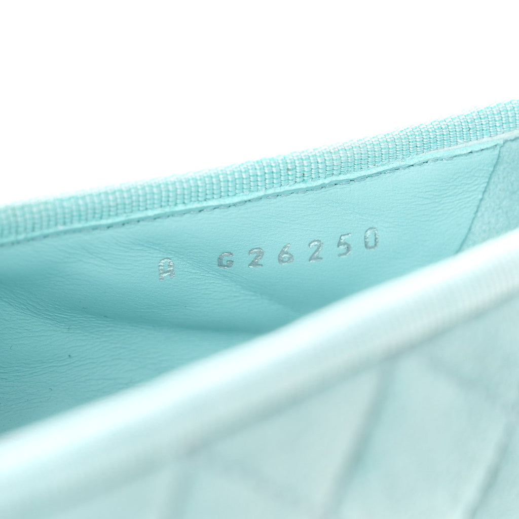 Suede Calfskin Quilted Cap Toe CC Ballerina Flats 38 Light Blue