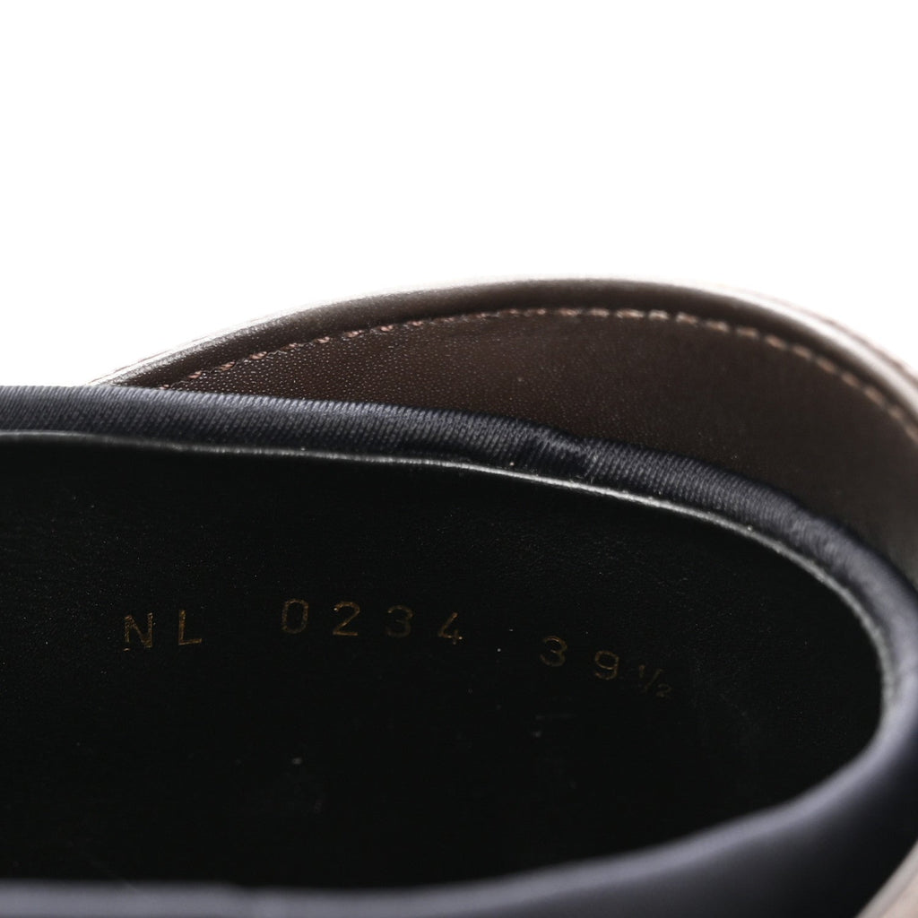 Nylon Embossed Monogram Aspen Platform Clog Mules 39.5 Black