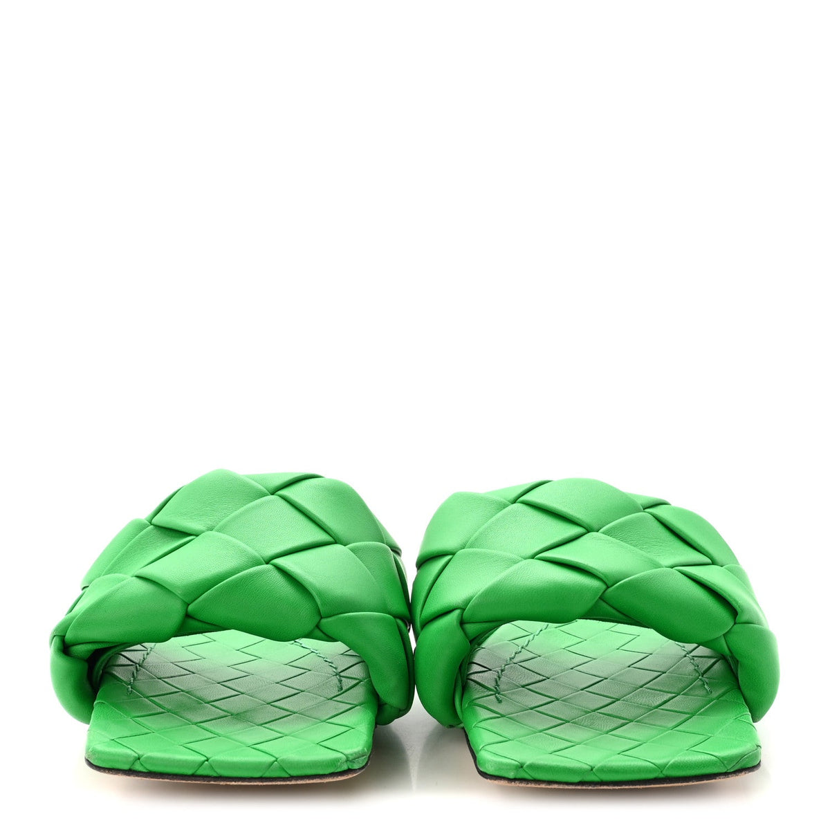 Nappa Maxi Intrecciato Lido Flat Sandals 40.5 Grass