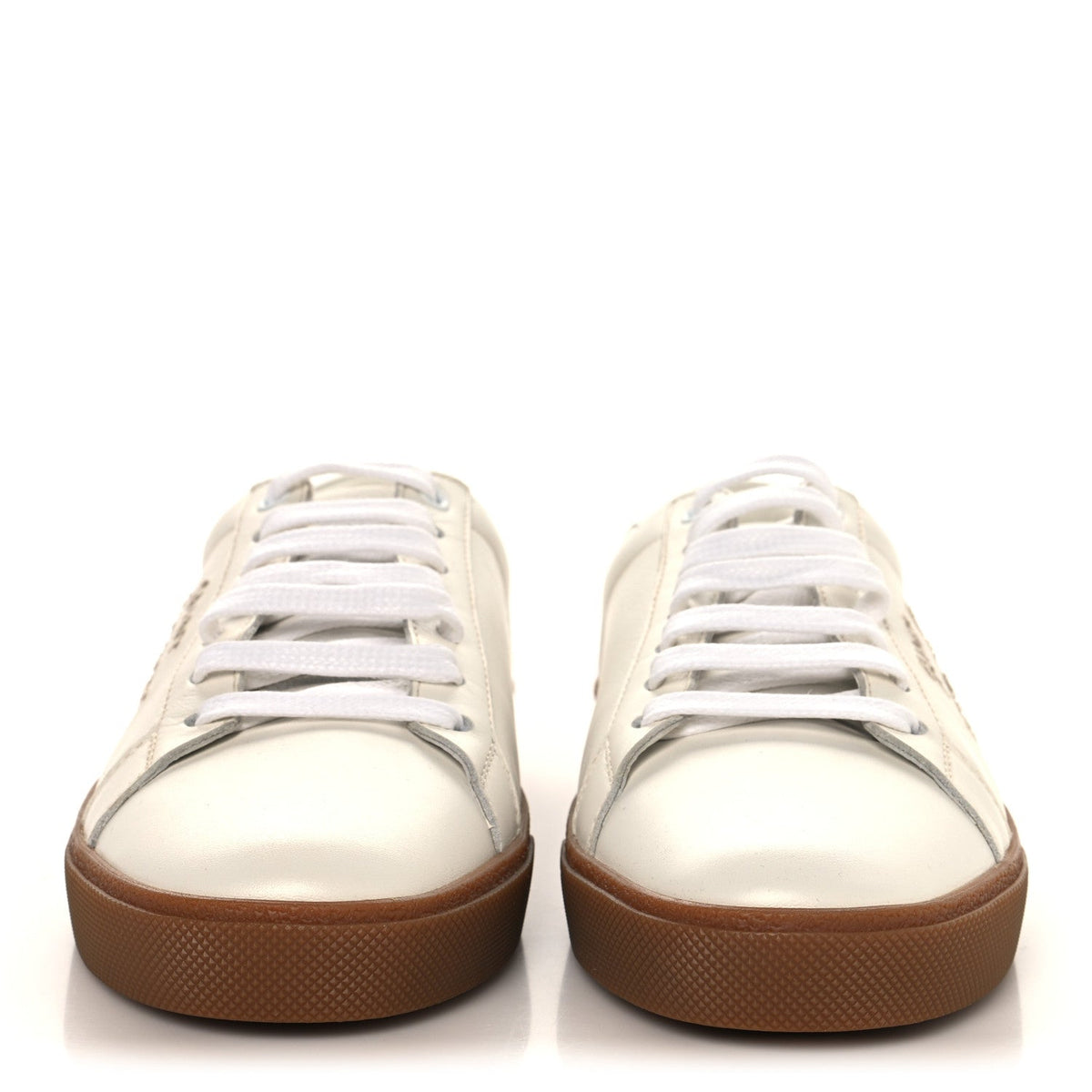 Calfskin Embroidered Court Classic Sneakers 39 White