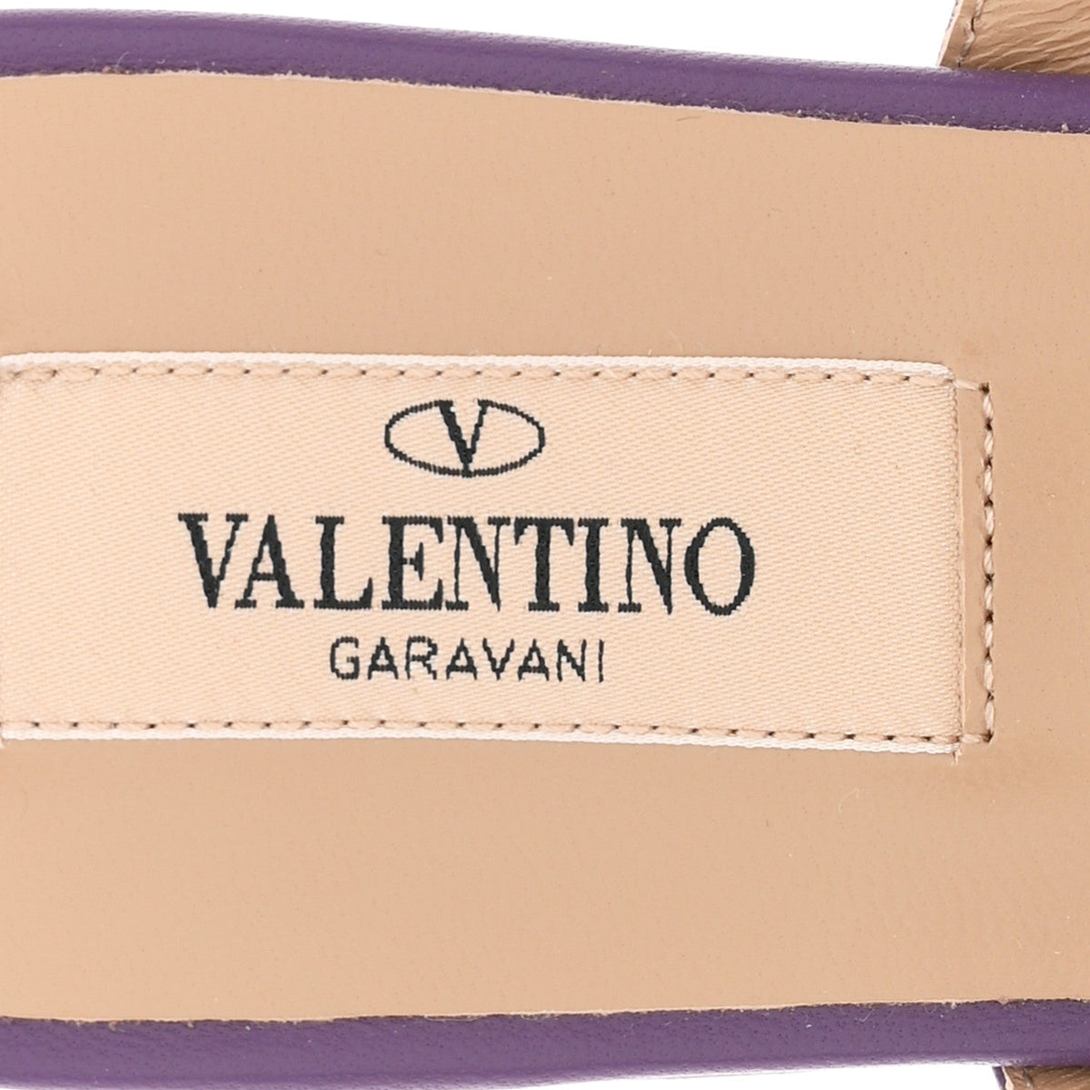 Nappa Rockstud Caged Flat Slide Sandals 36 Indian Violet