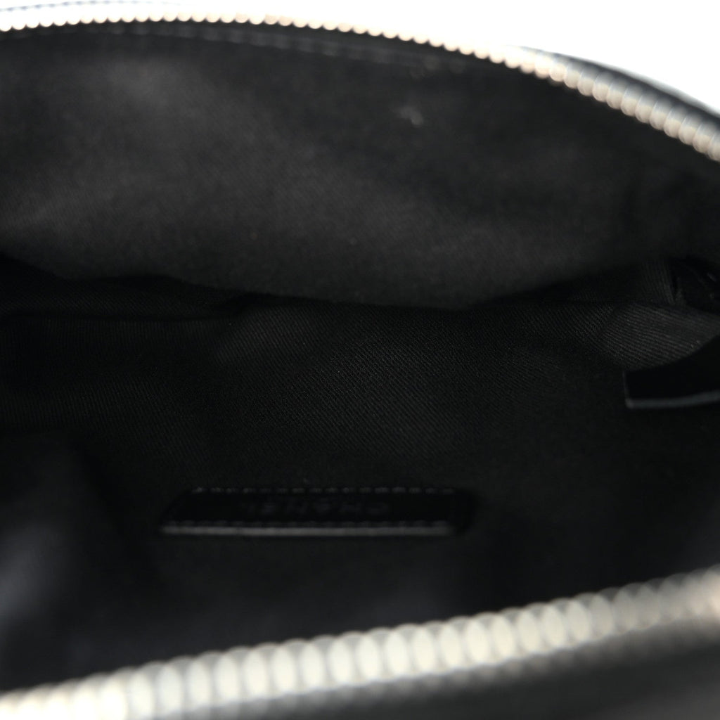 Calfskin Quilted Waist Belt Bag Black