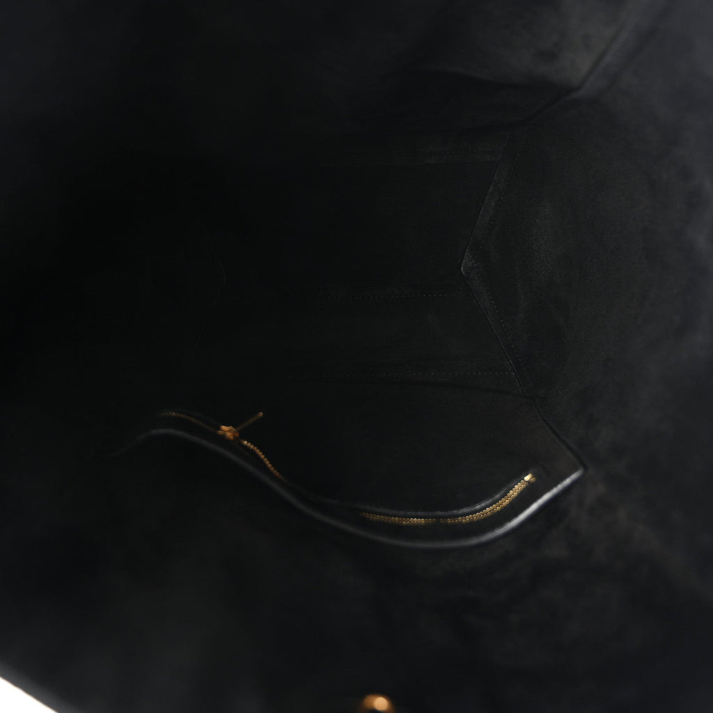 Soft Grained Calfskin Sangle Bucket Bag Black