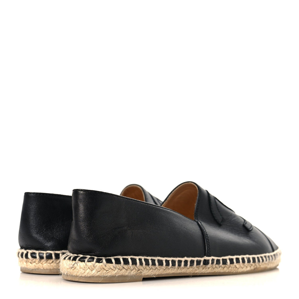 Lambskin CC Espadrilles  38 Black