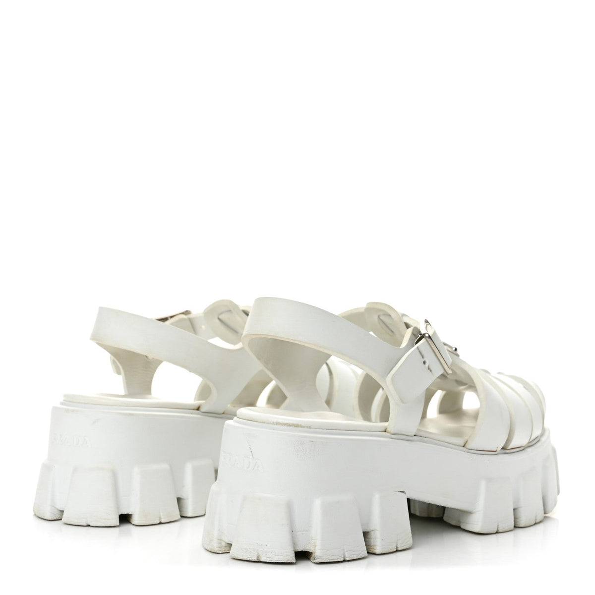 Foam Rubber Triangle Logo Monolith 55mm Cage Sandals 38 White