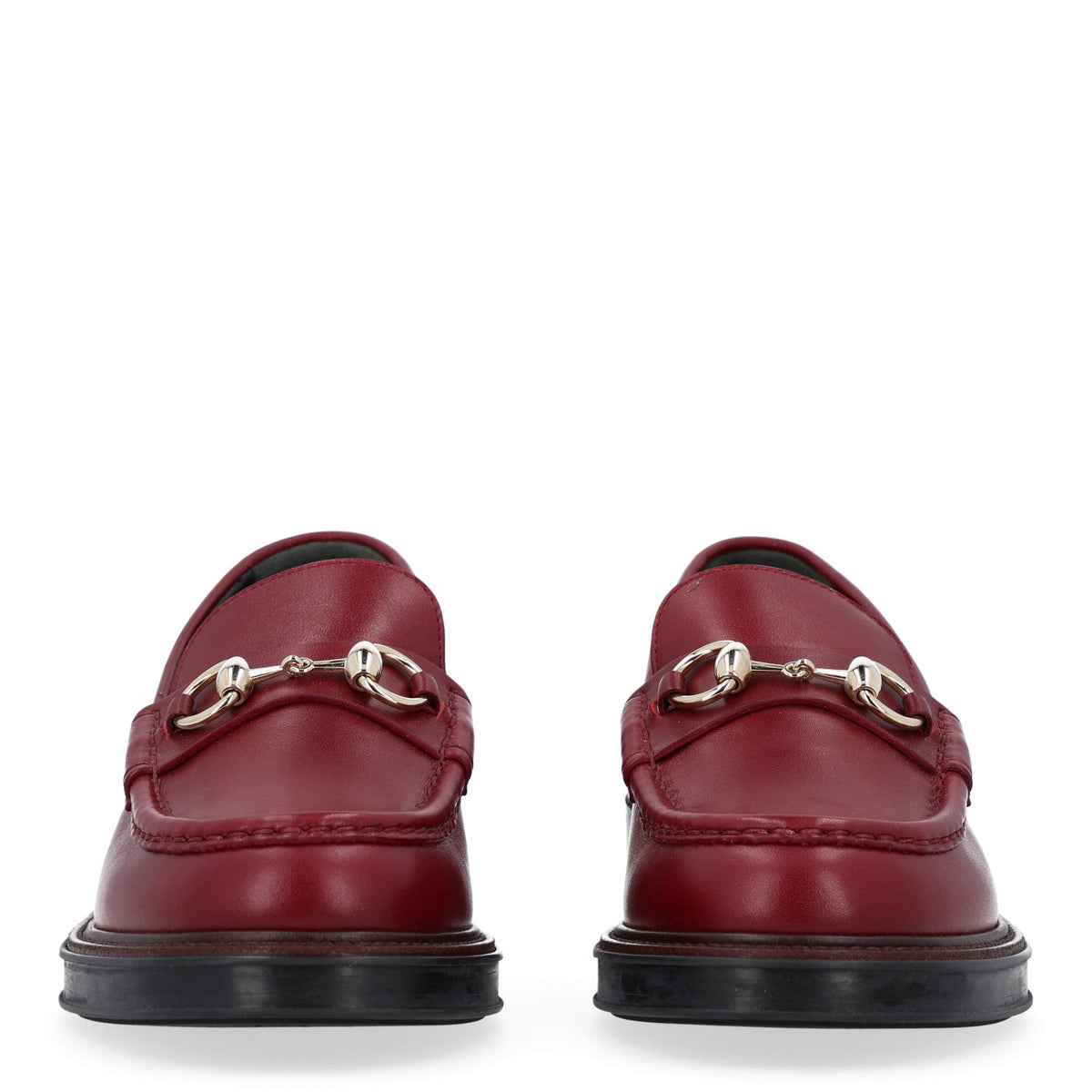 Cordovan Lux Womens Horsebit 45mm Platform Loafers 38.5 Vintage Bordeaux