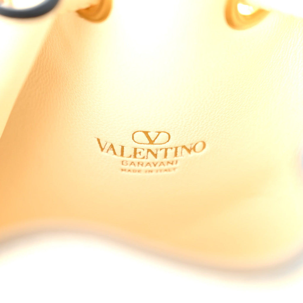 Nappa Mini VLogo Signature Bucket Bag Light Ivory