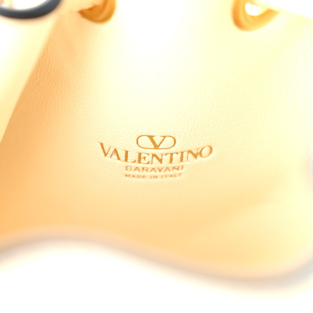 Nappa Mini VLogo Signature Bucket Bag Light Ivory