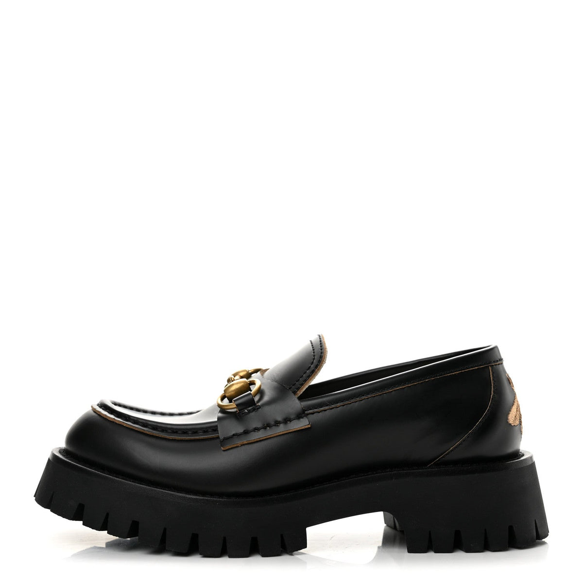 Cordovan Lux Womens Harald Horsebit 25mm Platform Loafers 35.5 Black