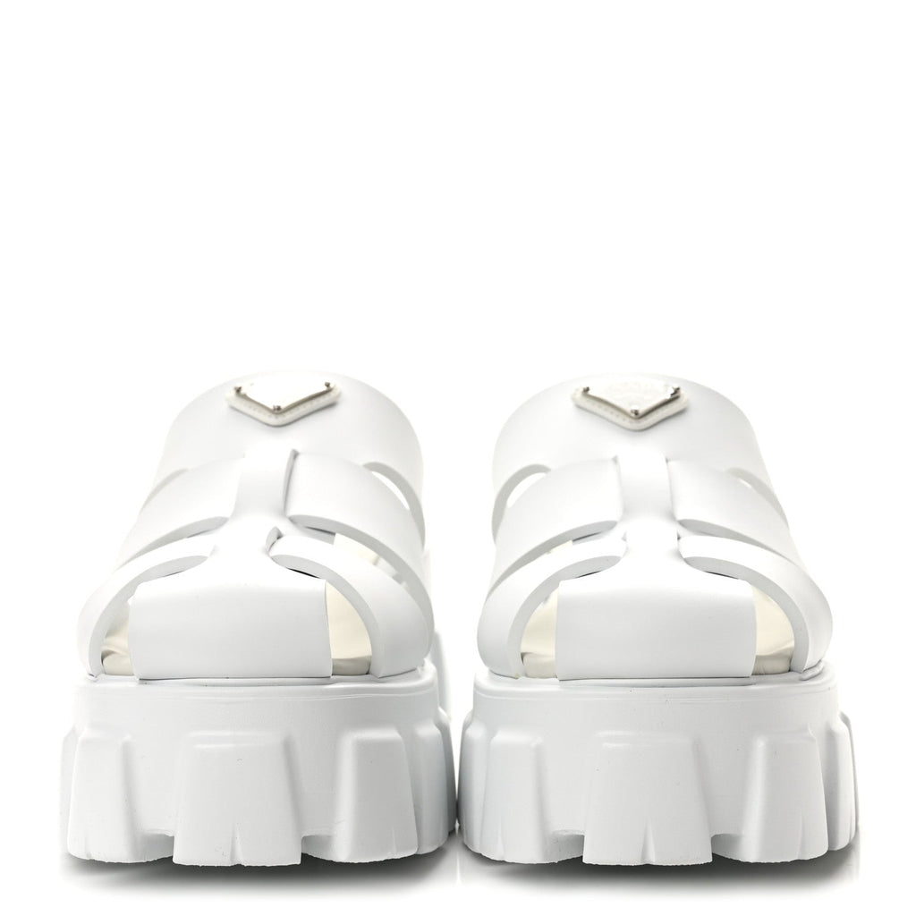 Foam Rubber Triangle Logo Monolith 55mm Cage Sandals 38 White