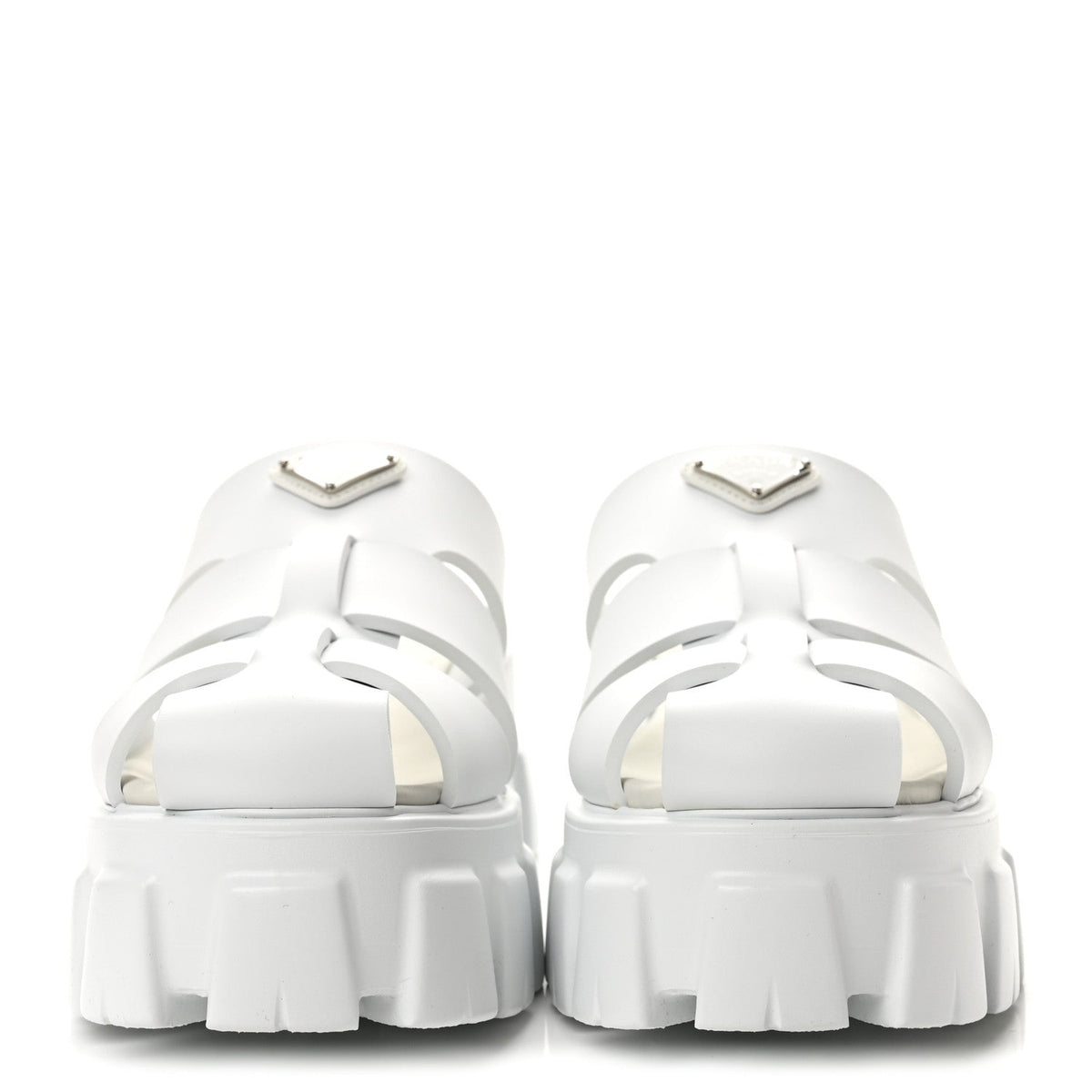 Foam Rubber Triangle Logo Monolith 55mm Cage Sandals 38 White