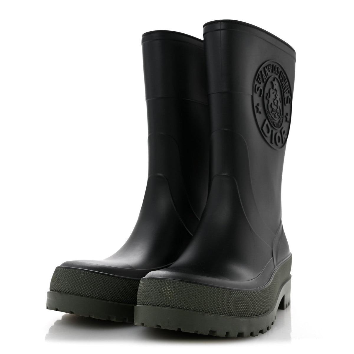 Rubber Diorunion Rain Boots 38 Black Military