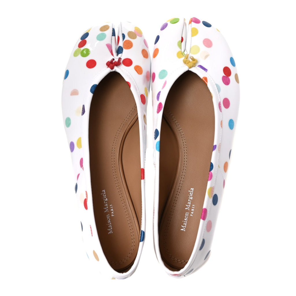 Coated Canvas Confetti Printed Tabi New Ballerina Flats 37 White Multicolor