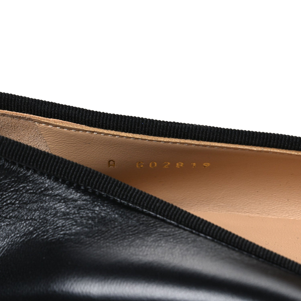 Lambskin Patent Cap Toe Ballerina Flats 39.5 Black