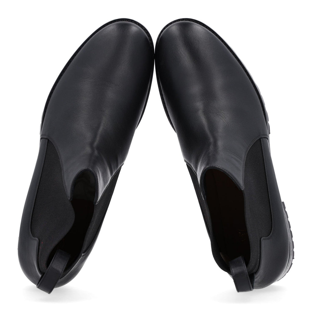 Calfskin Marchacroche Flat Chelsea Boots 39.5 Black