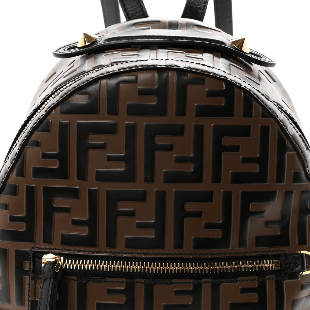 Vitello Bi-Color FF 1974 Embossed Mini Backpack Maya Black