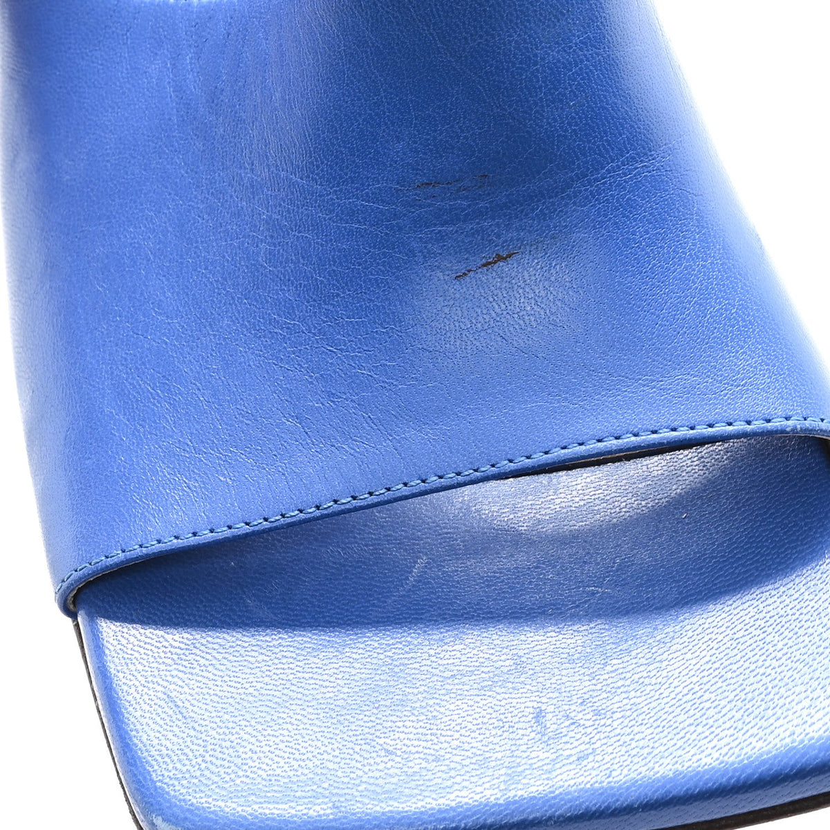 Lambskin Stretch Mule Sandals 37 Aquarium